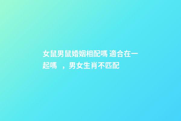 女鼠男鼠婚姻相配嗎 適合在一起嗎，男女生肖不匹配-第1張-觀點(diǎn)-玄機(jī)派